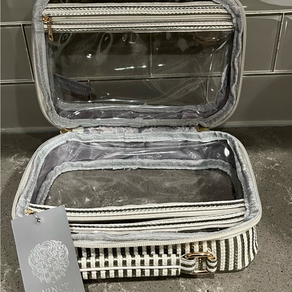 Vince Camuto Striped Clear Cosmetic Case - Picture 7 of 9